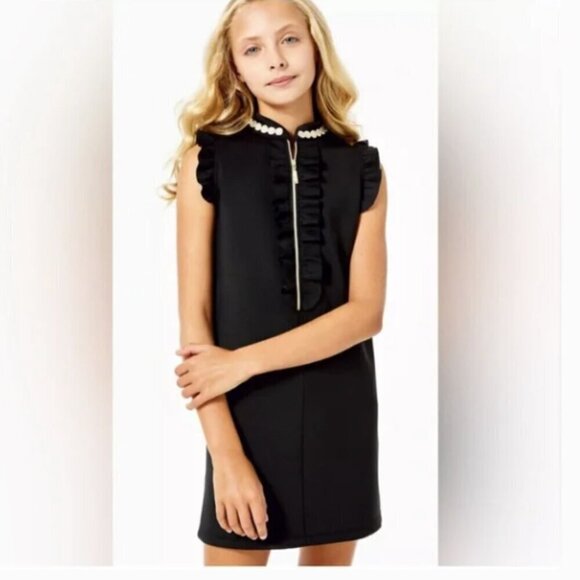 Lilly Pulitzer Other - Lilly Pulitzer girls Adalee shift dress in Onyx-gold details size large (8-10)